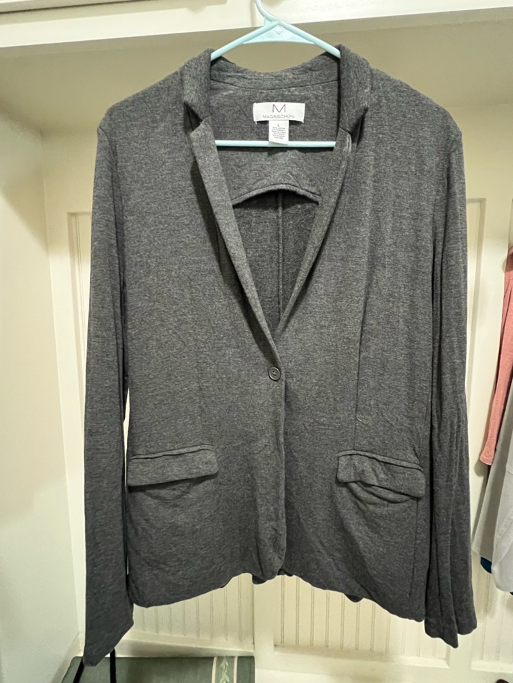 Magaschoni Gray Casual Jersey Blazer